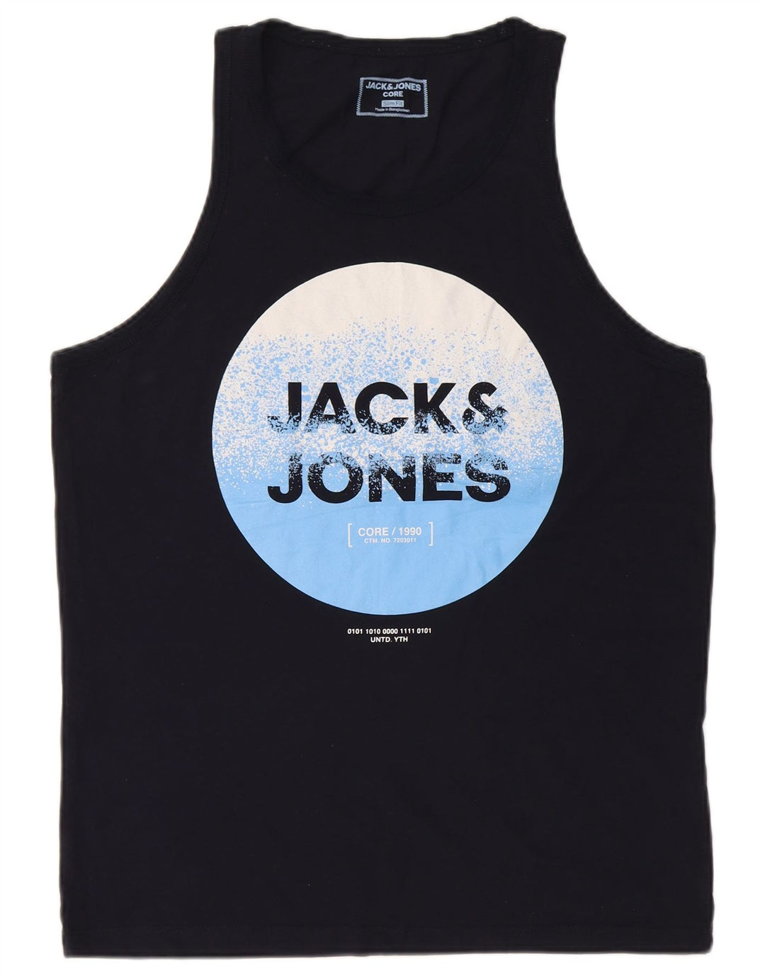 Мужской приталенный жилет с рисунком Jack & Jones, большой темно-синий