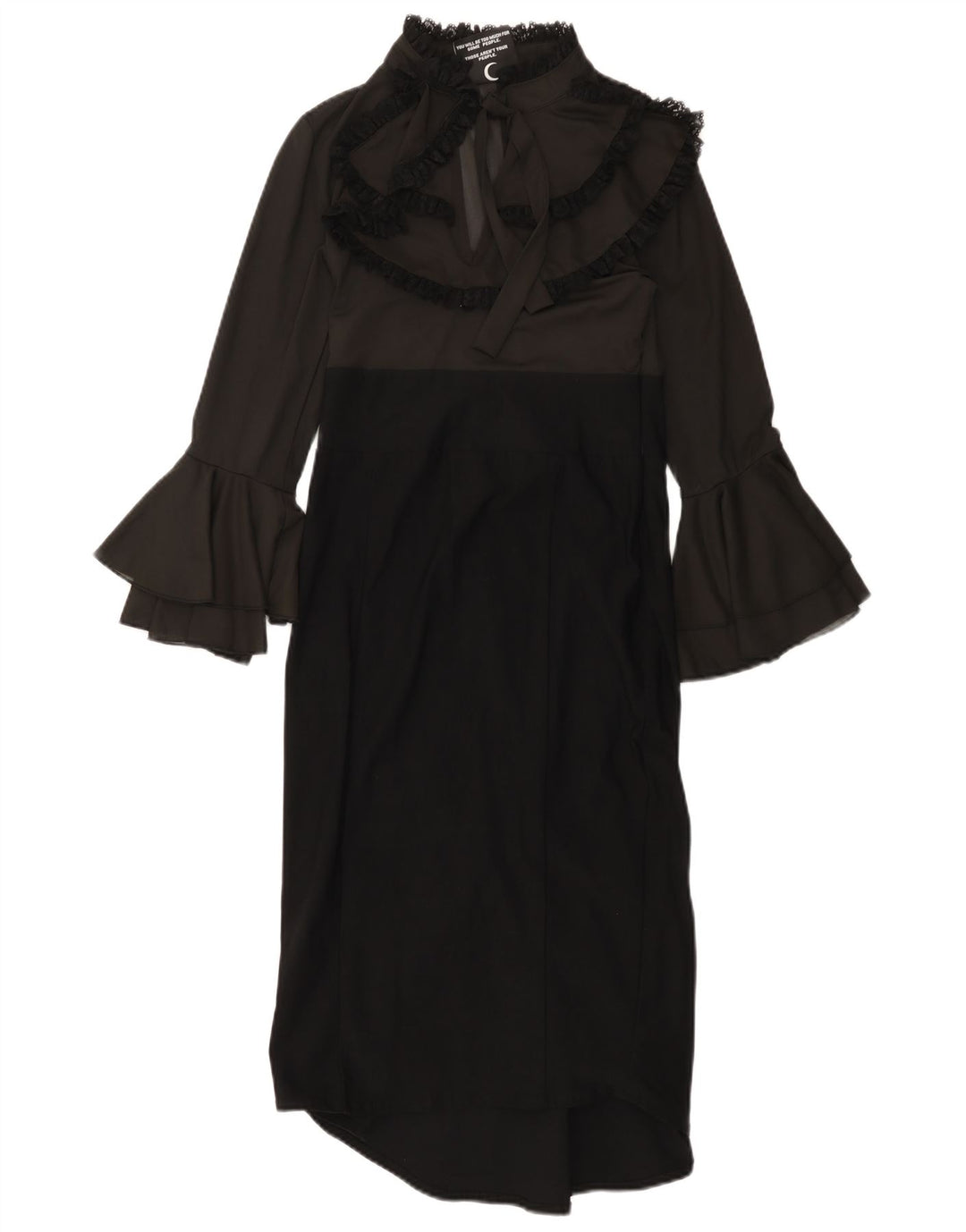 KILLSTAR Женское платье макси с длинными рукавами UK 8 маленькое черное с цветными блоками