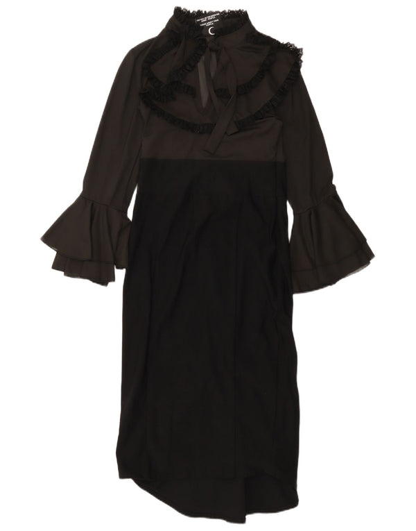 KILLSTAR Womens Long Sleeve Maxi Dress UK 8 Small Black Colourblock