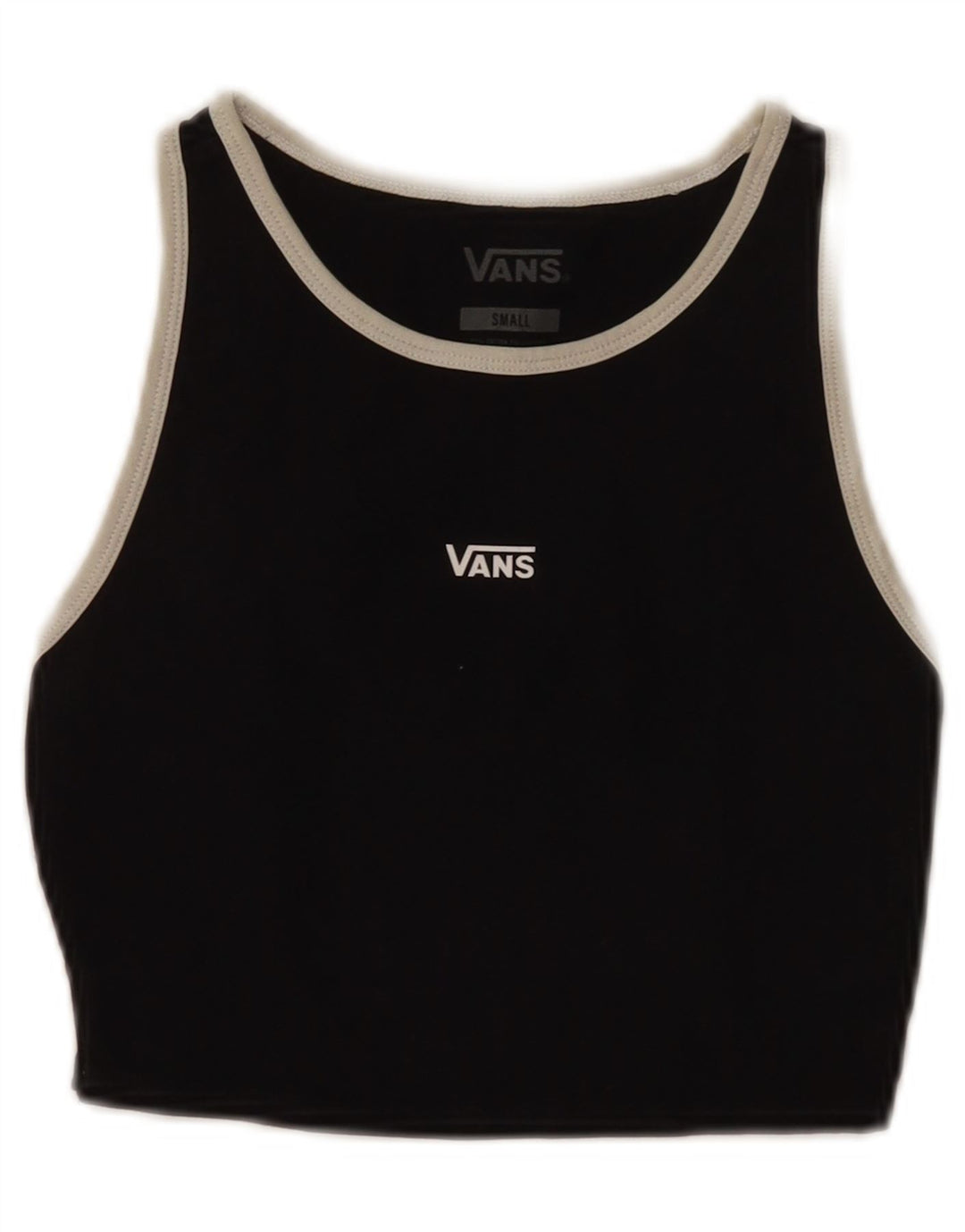 Женский укороченный жилет с графическим рисунком Vans, размер UK 10, маленький, черный, хлопок