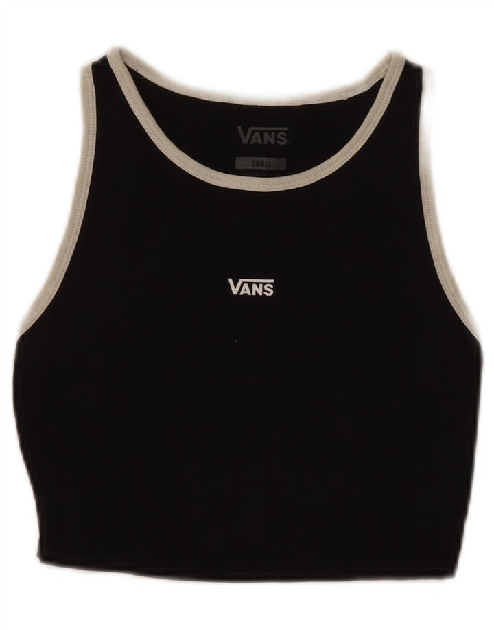 Женский укороченный жилет с графическим рисунком Vans, размер UK 10, маленький, черный, хлопок