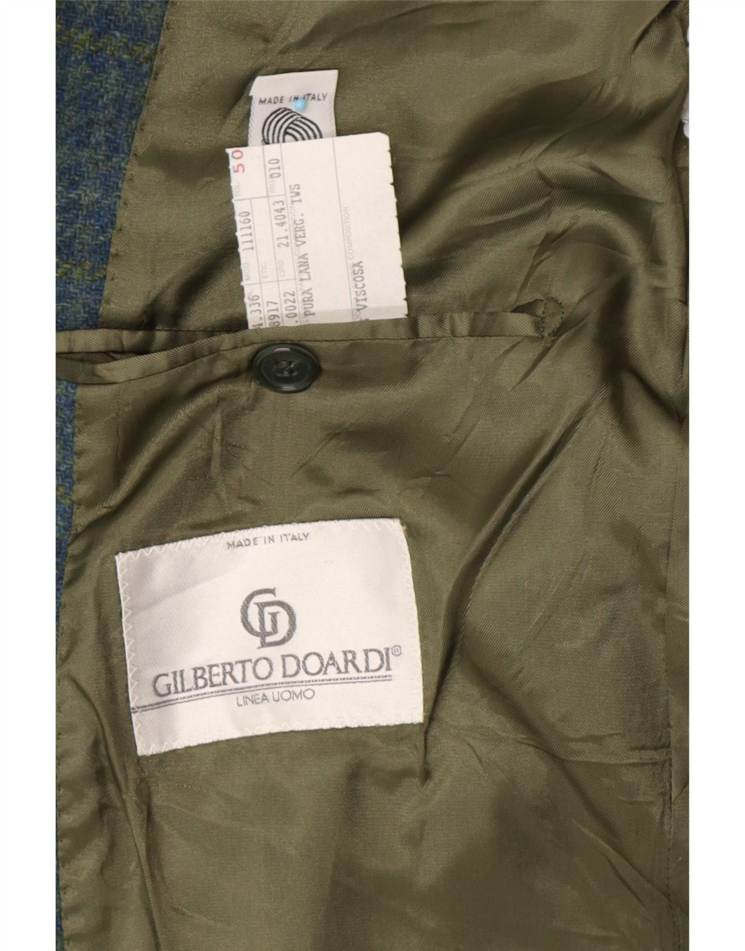 GILBERTO DOARDI Мужской пиджак IT 50, большой синий с узором «гусиные лапки», классический