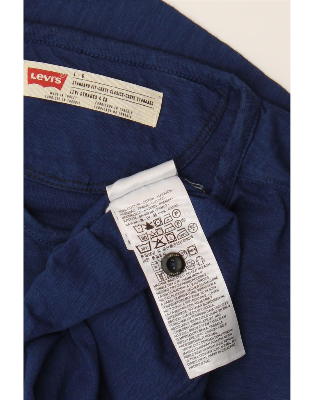 Мужской топ Levi's стандартного кроя с длинными рукавами, большой синий хлопок