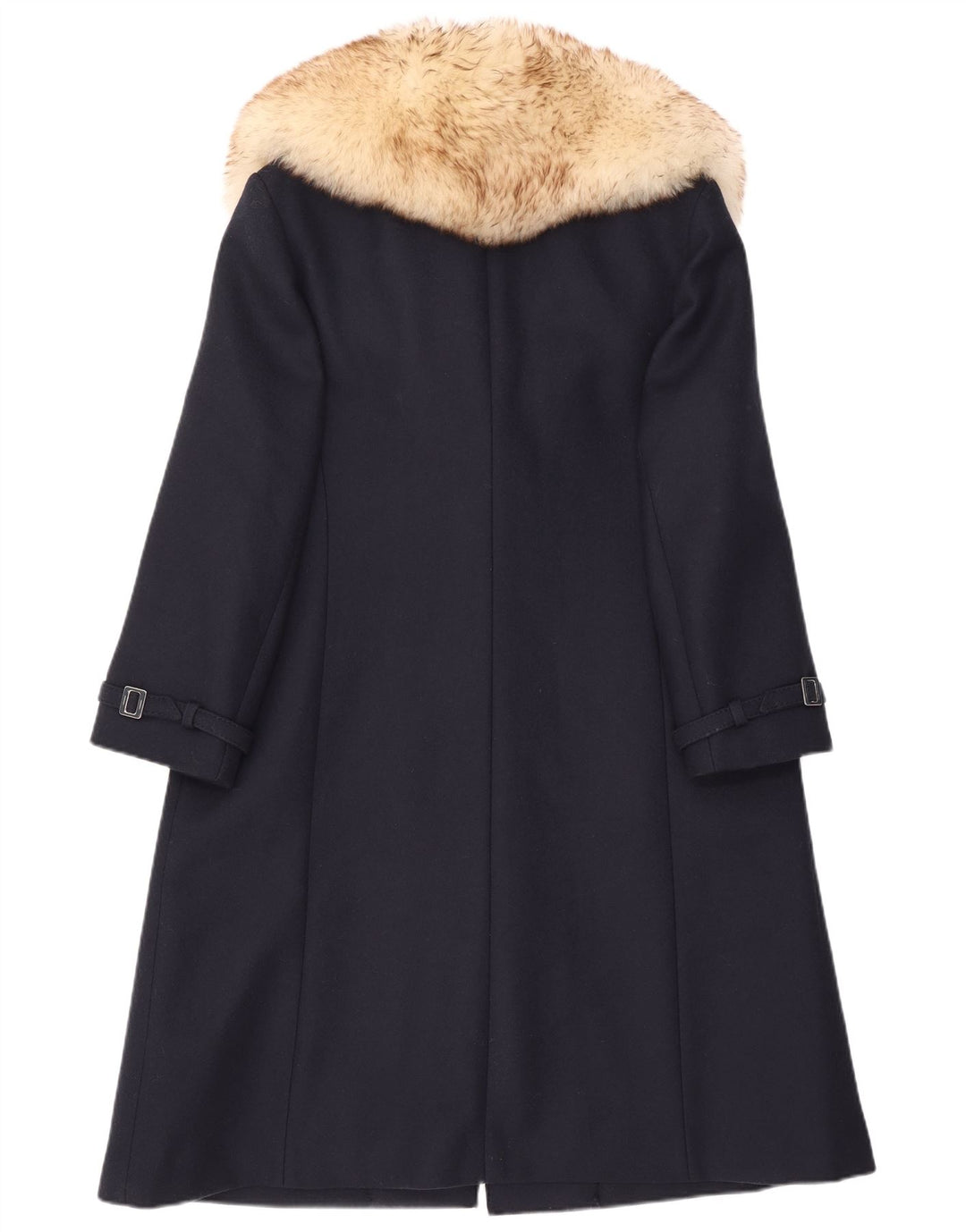 Винтажное женское пальто UK 18 XL, темно-синее шерстяное