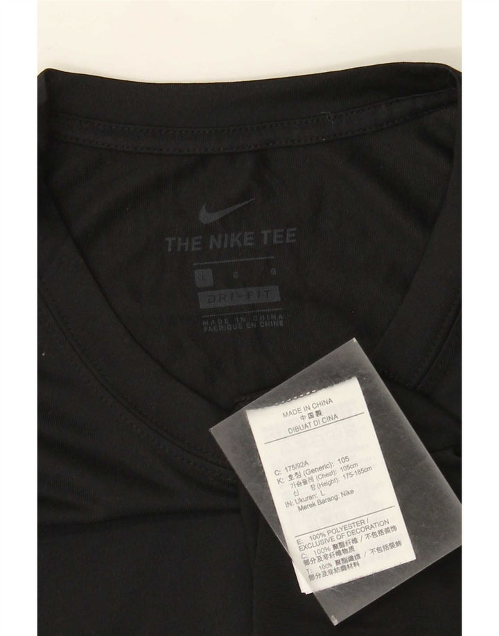 Мужской топ Nike Dri Fit с длинным рукавом, большой черный полиэстер