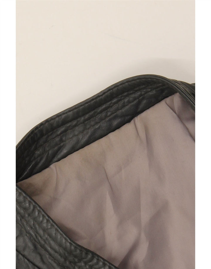 Мужская кожаная куртка VINTAGE UK 40, большая серая кожаная