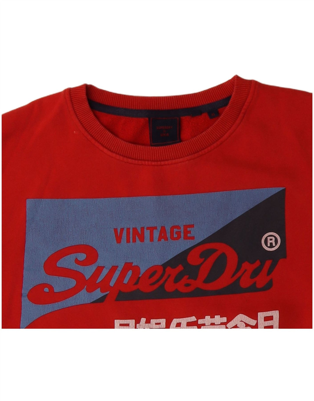 SUPERDRY Mens Graphic Sweatshirt Jumper XL Red Cotton