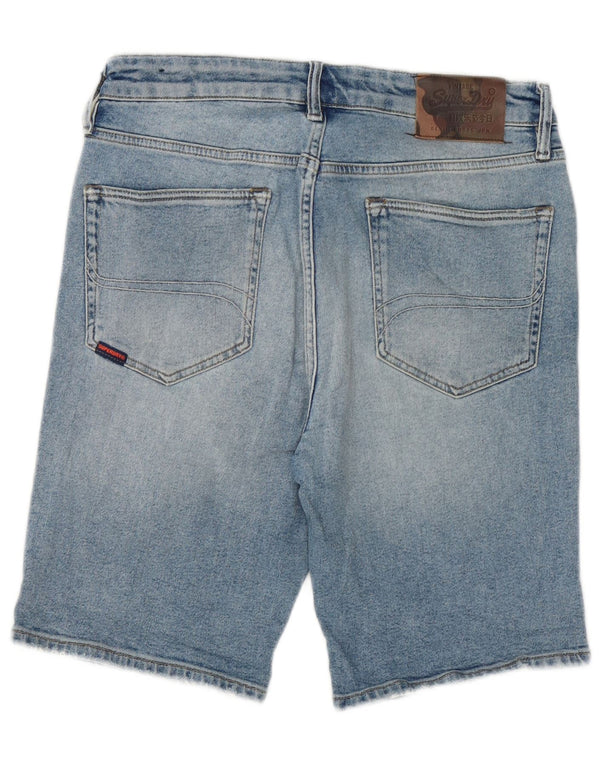 Мужские джинсовые шорты Superdry W32, хлопковые, среднего синего цвета