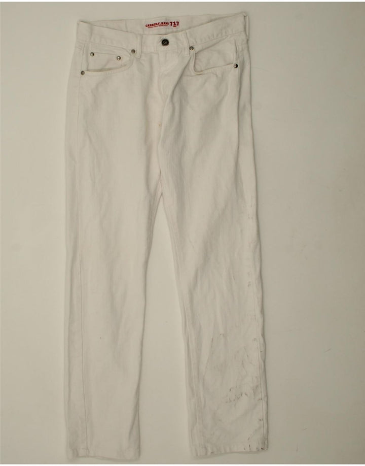 CARRERA Womens Straight Jeans IT 46 Large W30 L29 White Cotton Vintage Carrera and Second-Hand Carrera from Messina Hembry 