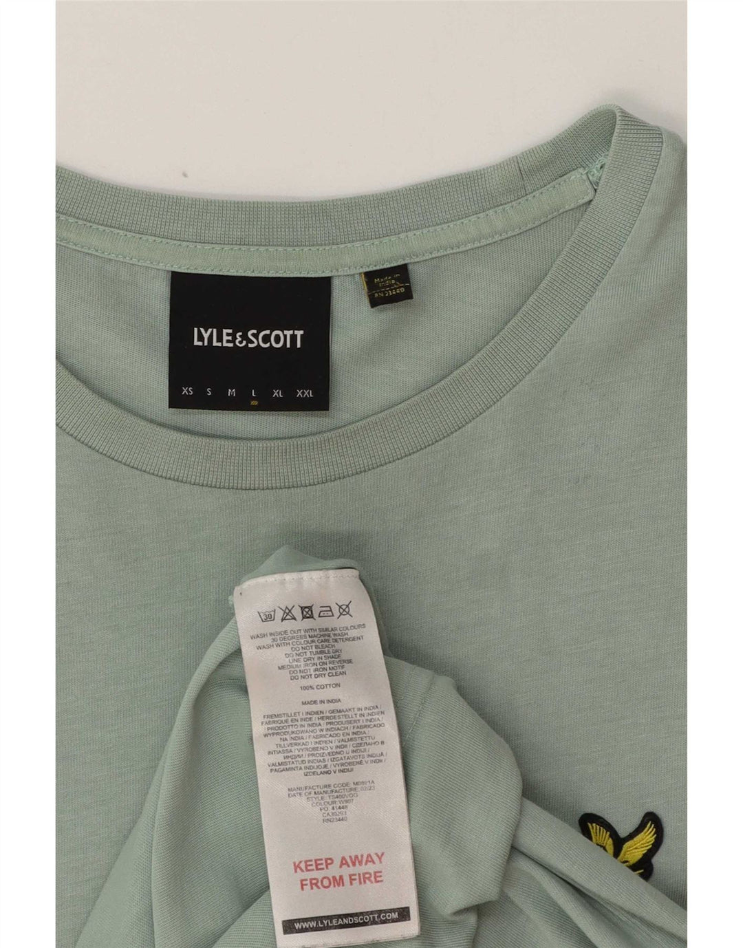 Мужская футболка Lyle & Scott, большой зеленый хлопок