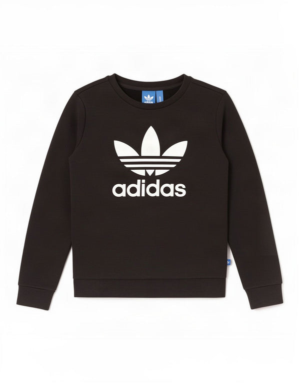 Женский джемпер оверсайз с рисунком Adidas UK 6 XS, черный хлопок