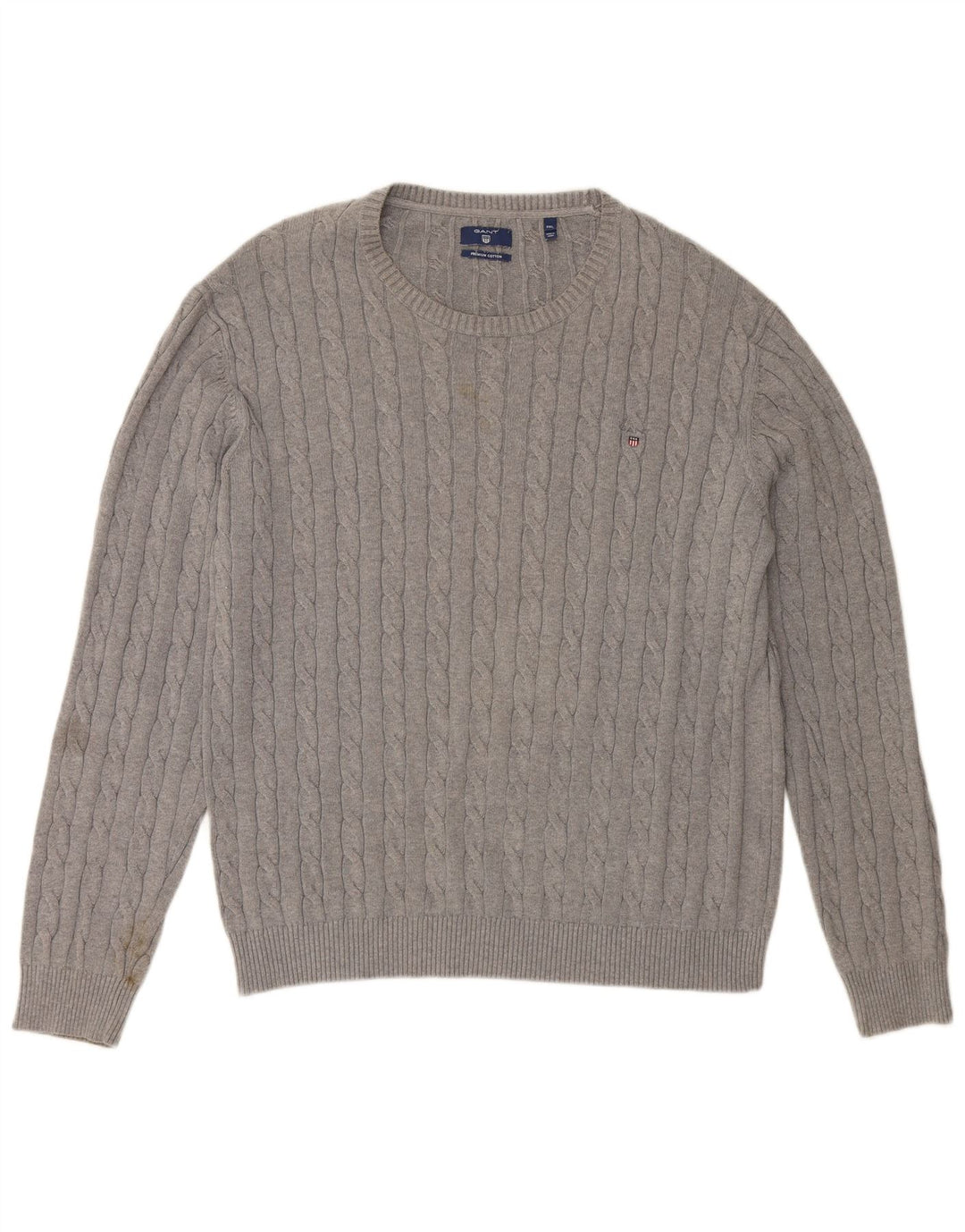 Мужской джемпер с круглым вырезом GANT 3XL, серый хлопок