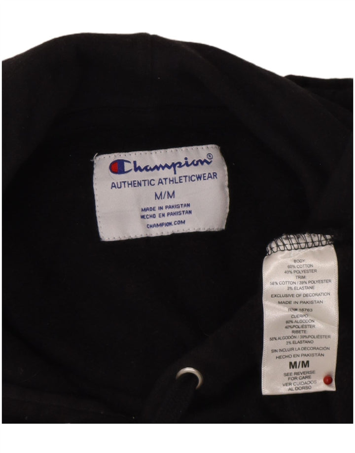 CHAMPION Mens Hoodie Jumper Medium Black Cotton
