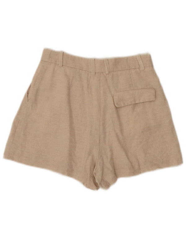 Женские повседневные шорты с высокой талией Zara XS W24, бежевый лен