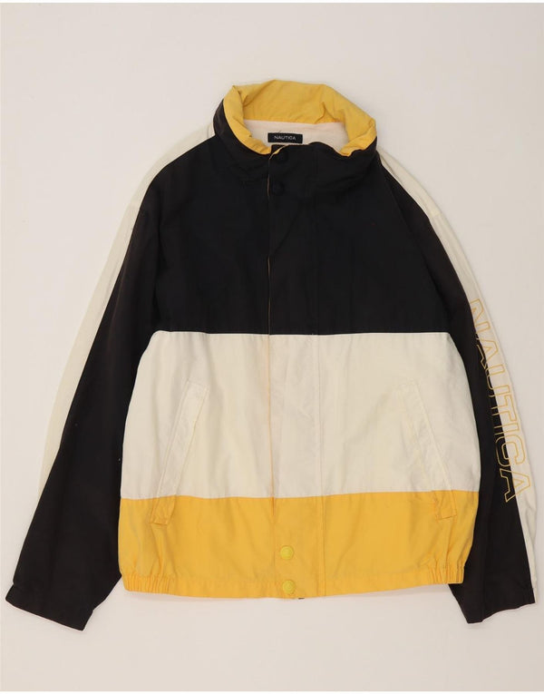 Мужская непромокаемая куртка Nautica с капюшоном и графическим рисунком UK 44 2XL, разноцветная, с цветными блоками