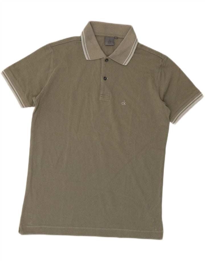 CALVIN KLEIN Mens Polo Shirt Small Khaki Cotton Vintage Calvin Klein and Second-Hand Calvin Klein from Messina Hembry 