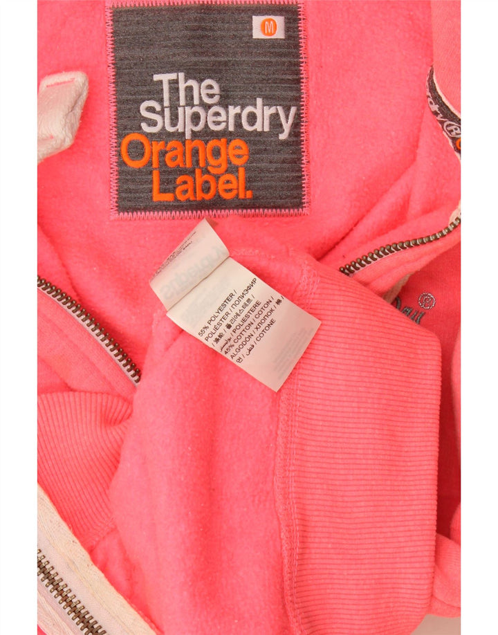 Женский свитер с капюшоном на молнии Superdry UK 14, полиэстер среднего розового цвета