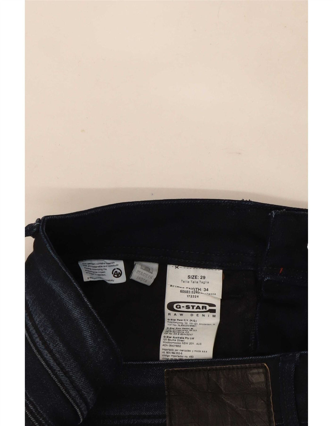 Женские узкие джинсы G-Star W29 L34 Темно-синие, хлопок