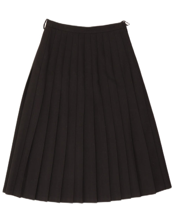 ВИНТАЖНАЯ женская плиссированная юбка с высокой талией EU 40, средний W26, черная шерсть