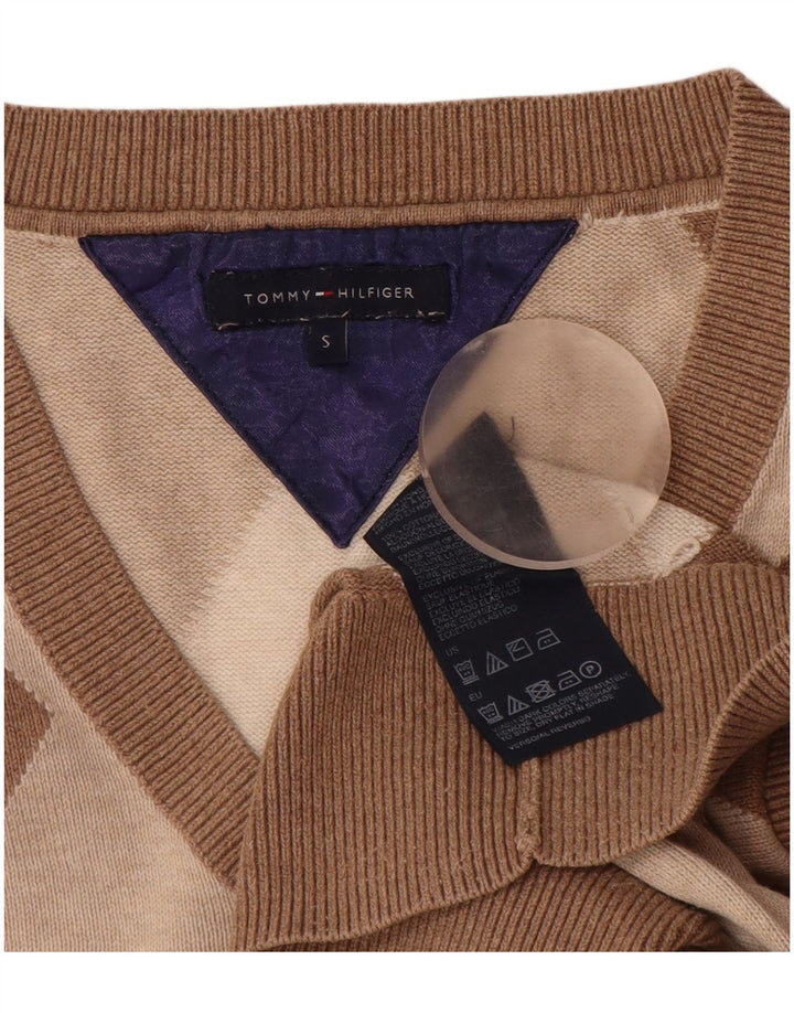 TOMMY HILFIGER Женский джемпер с v-образным вырезом UK 10, маленький коричневый