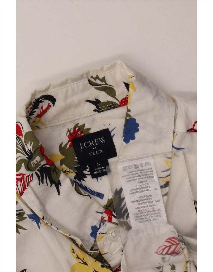 Мужская рубашка с коротким рукавом J. CREW, маленькая белая хлопковая рубашка с цветочным принтом