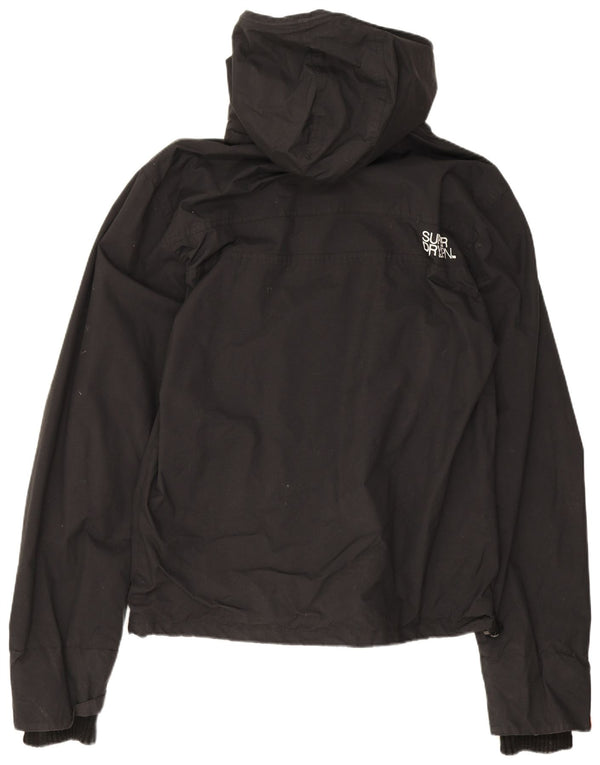 Мужская дождевик с капюшоном Superdry UK 38, средний черный нейлон