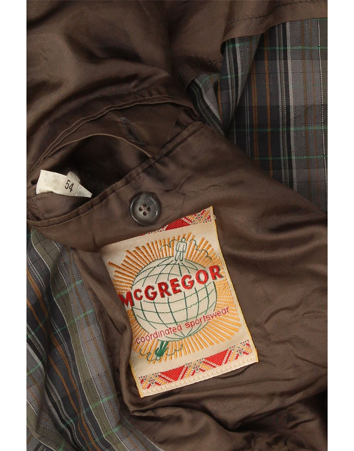 MC Gregor Мужской пиджак с 2 пуговицами EU 54 2XL Серый клетчатый хлопок