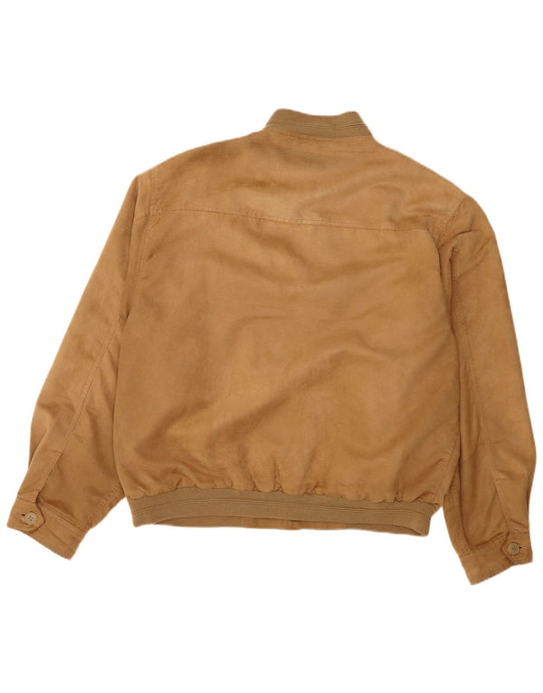 Винтажная мужская куртка-бомбер UK 42 XL Коричневый полиэстер