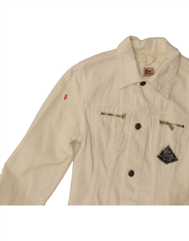 ROY ROGERS Girls Denim Jacket 8-9 Years Off White Vintage Roy Rogers and Second-Hand Roy Rogers from Messina Hembry 