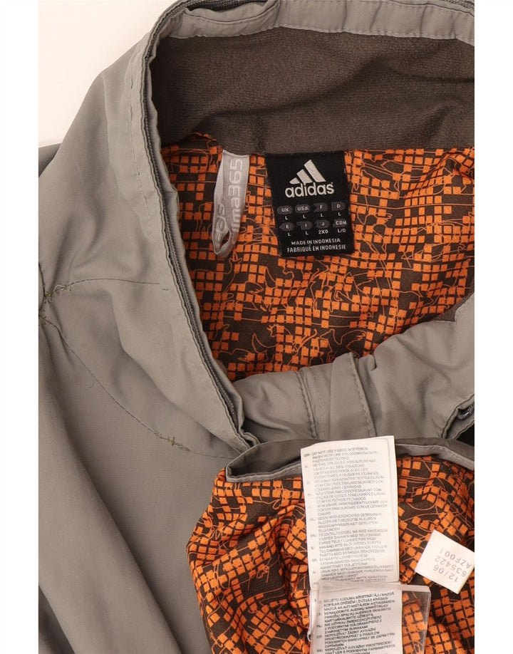Мужская непромокаемая куртка Adidas UK 40, большая серая, нейлон с цветными блоками