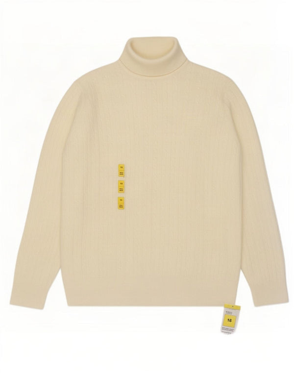 Женский джемпер с высоким воротником Marks & Spencer, Великобритания 16, большой Off White