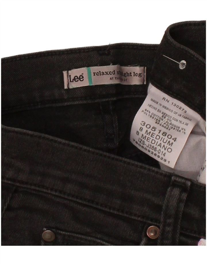 LEE Womens Relaxed Denim Shorts US 8 Medium W28 Grey Geometric