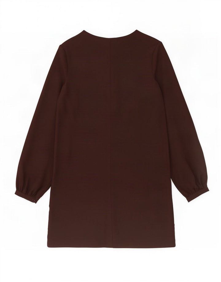 Женское платье прямого кроя с длинным рукавом Zara UK 14, средний черный
