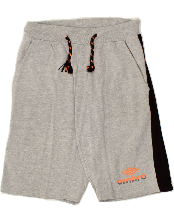 UMBRO Boys Sport Shorts 9-10 Years Medium Grey Colourblock Cotton Vintage Umbro and Second-Hand Umbro from Messina Hembry 