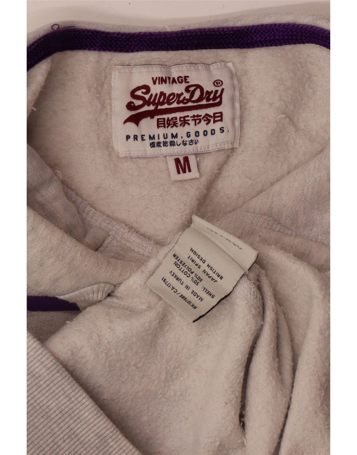Женский джемпер с капюшоном Superdry UK 12, средний серый хлопок