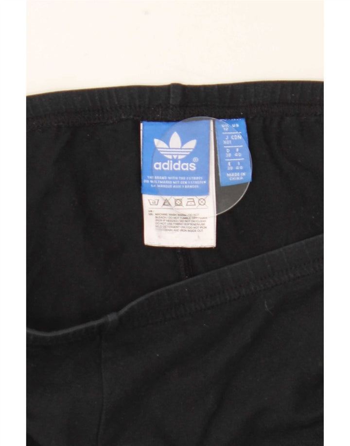 Женские леггинсы Adidas с рисунком UK 12, средний черный хлопок, черный