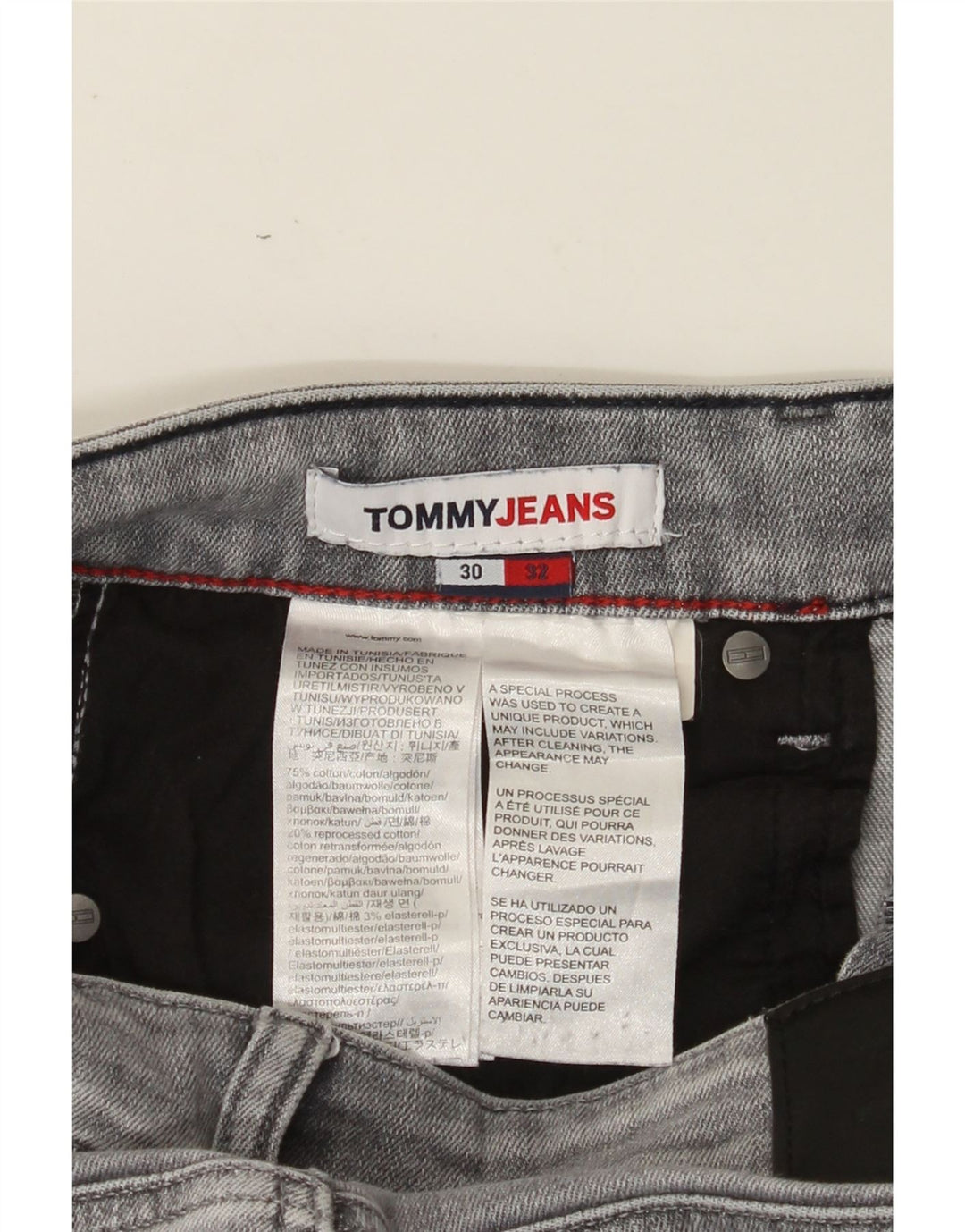TOMMY HILFIGER Мужские джинсы Scanton Slim W30 L32 Серый хлопок