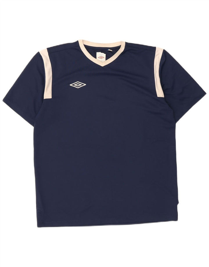 Мужская футболка Umbro Top Medium Темно-синяя с цветными блоками