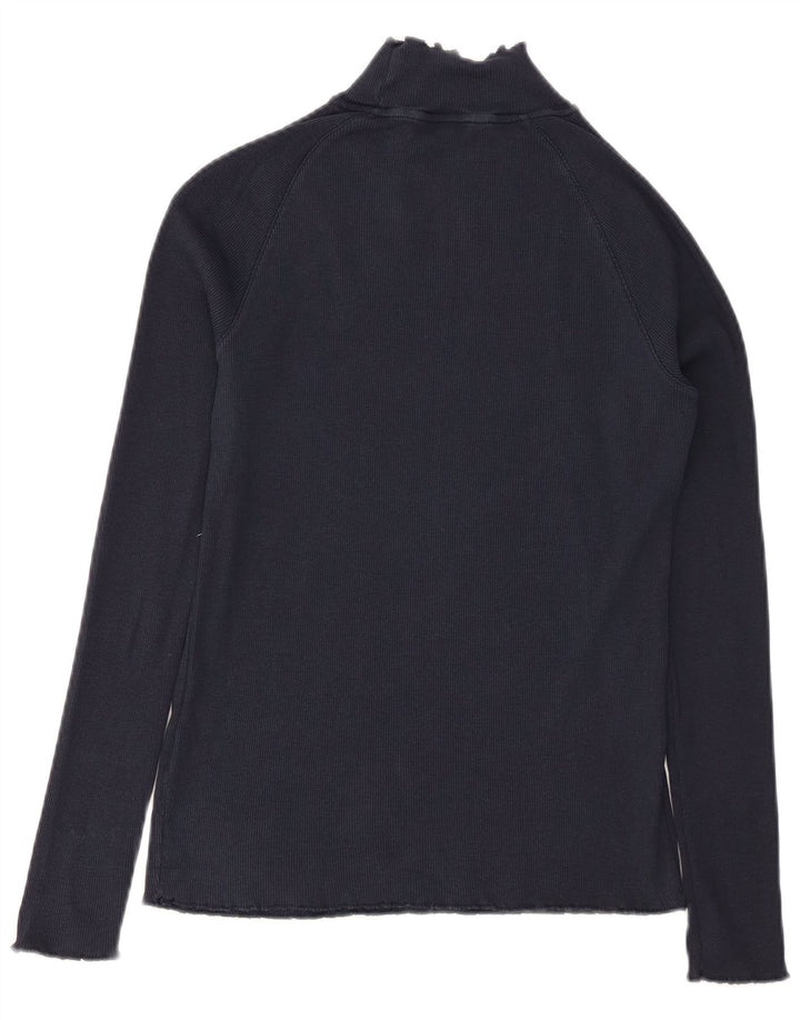 TOMMY HILFIGER Женский топ с длинным рукавом UK 12 Средний Темно-синий