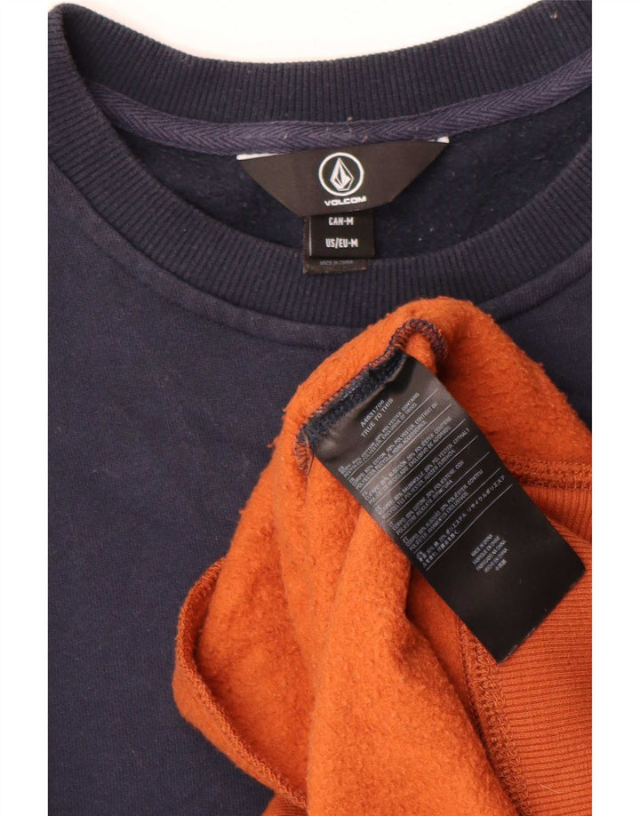 Мужской свитер Volcom, джемпер, средний темно-синий, хлопок с цветными блоками