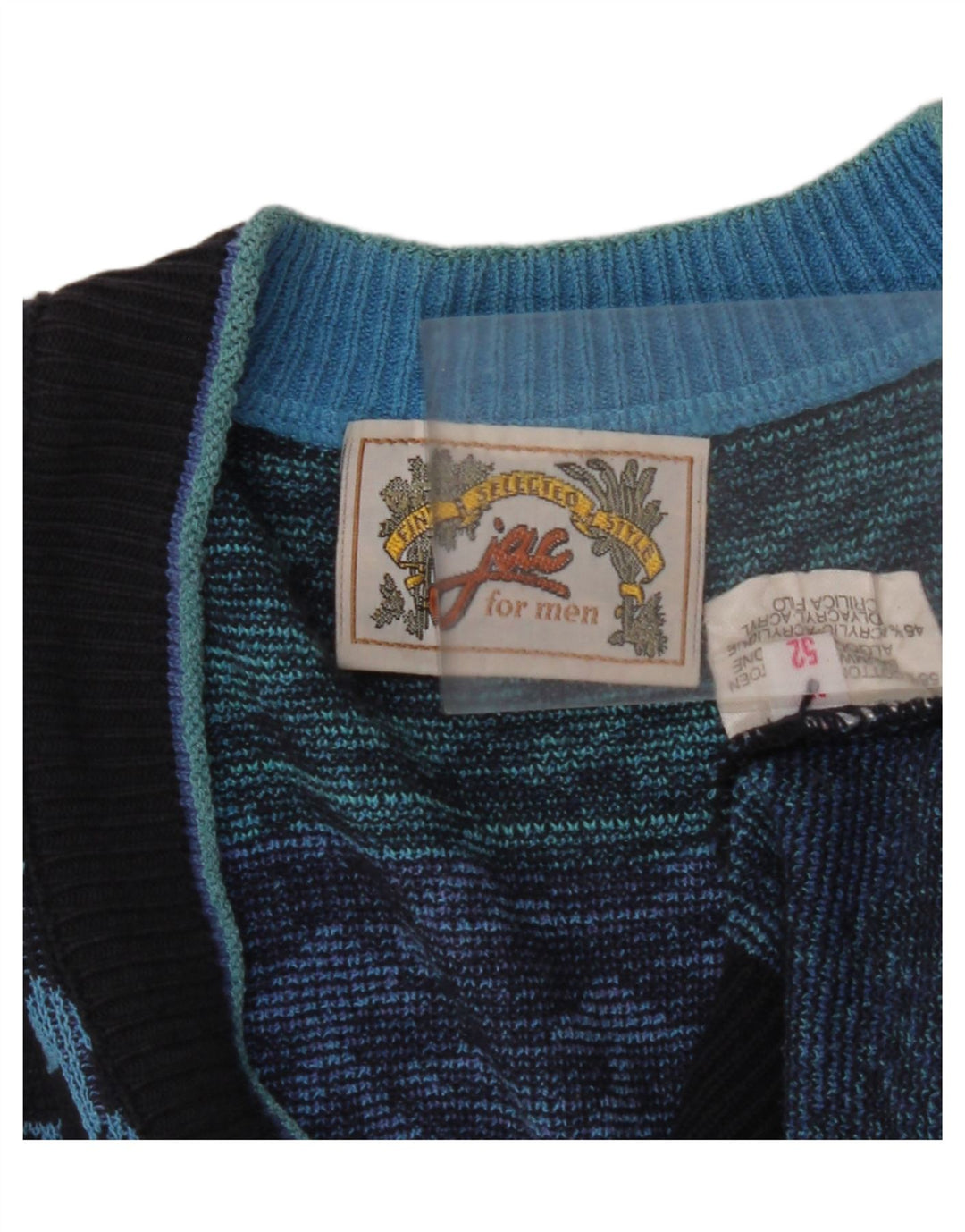 Мужской кардиган JAC IT 52, большой темно-синий, хлопок с геометрическим узором