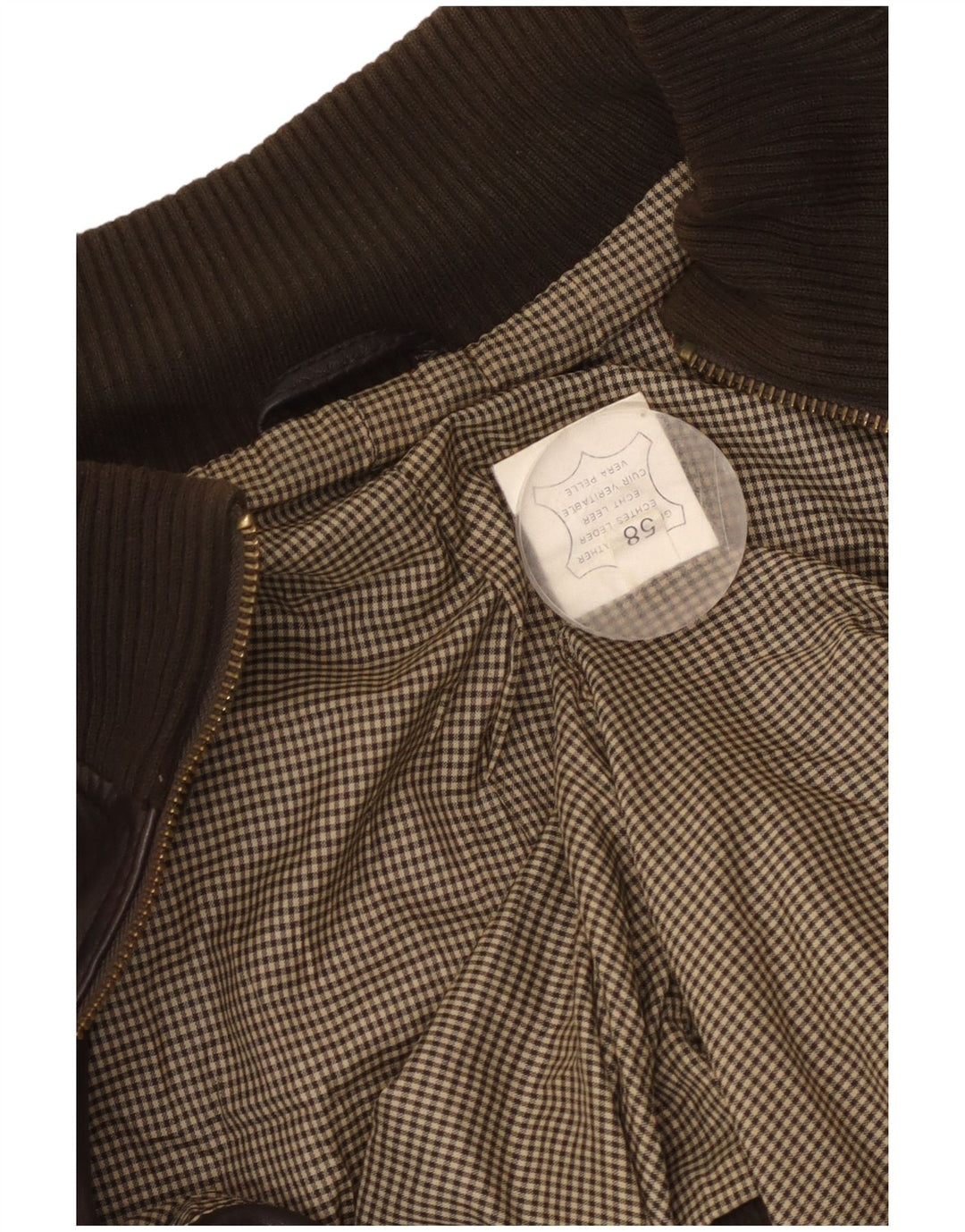 Мужская кожаная куртка VINTAGE UK 42 XL Коричневая кожаная