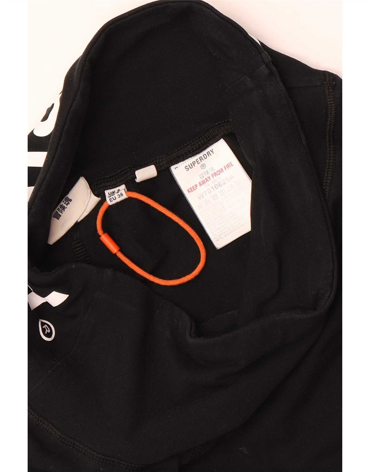 Женские леггинсы с рисунком Superdry UK 8, маленькие черные хлопковые