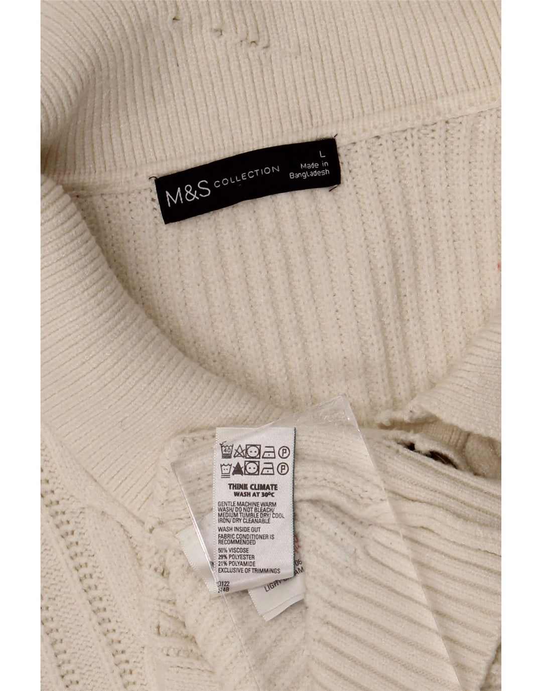 Женский кардиган Marks & Spencer UK 16, большой белый вискоза