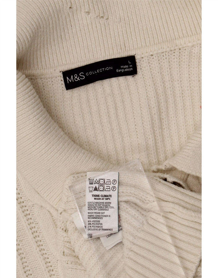 Женский кардиган Marks & Spencer UK 16, большой белый вискоза