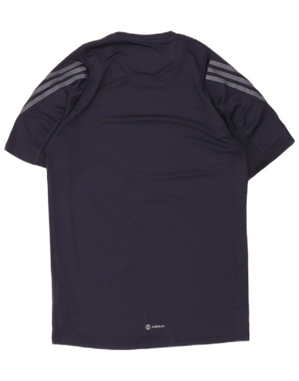 Adidas Mens Aeroready Футболка Верх Среднего Темно-Синего Полиэстера