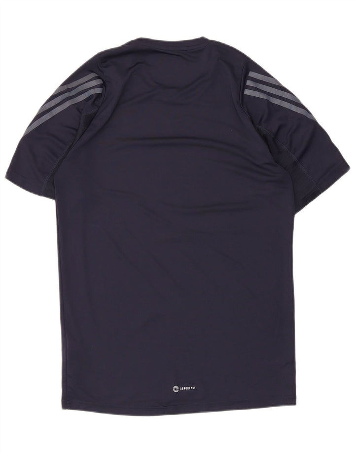 Adidas Mens Aeroready Футболка Верх Среднего Темно-Синего Полиэстера