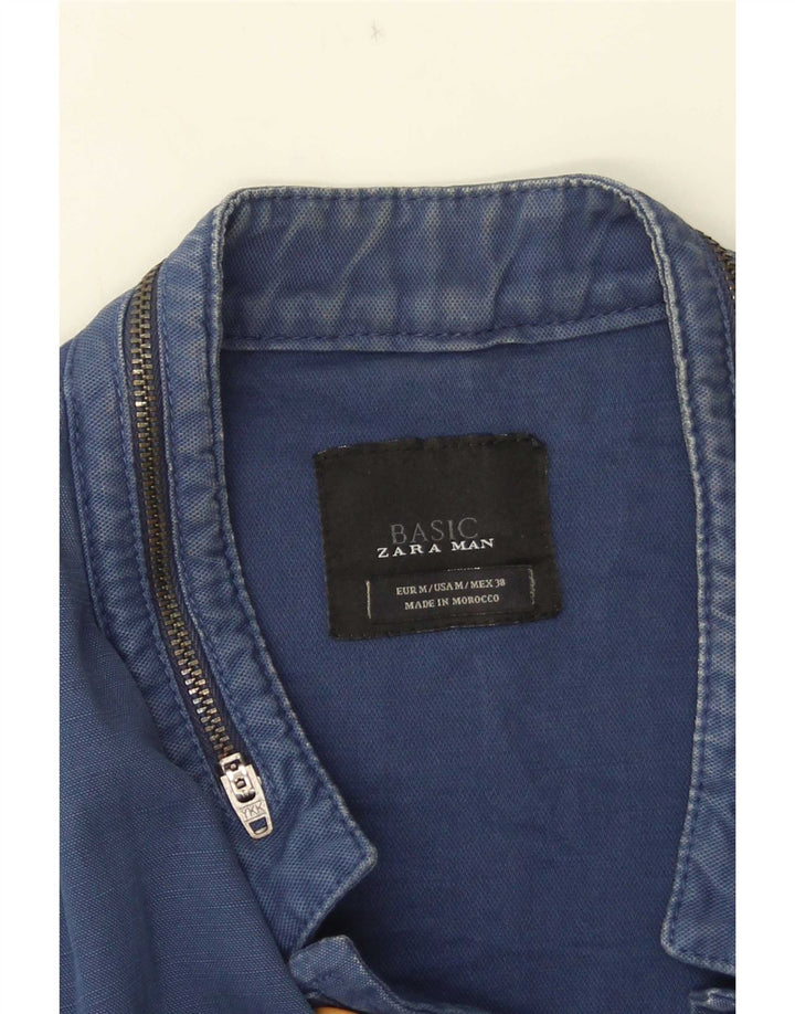 Мужской пиджак на 5 пуговицах Zara UK 38, средний темно-синий