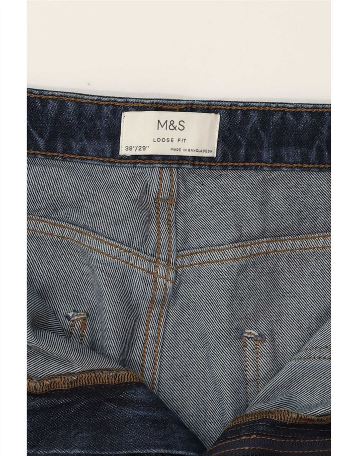 Мужские свободные джинсы-карго Marks & Spencer W38 L29 темно-синие, хлопок