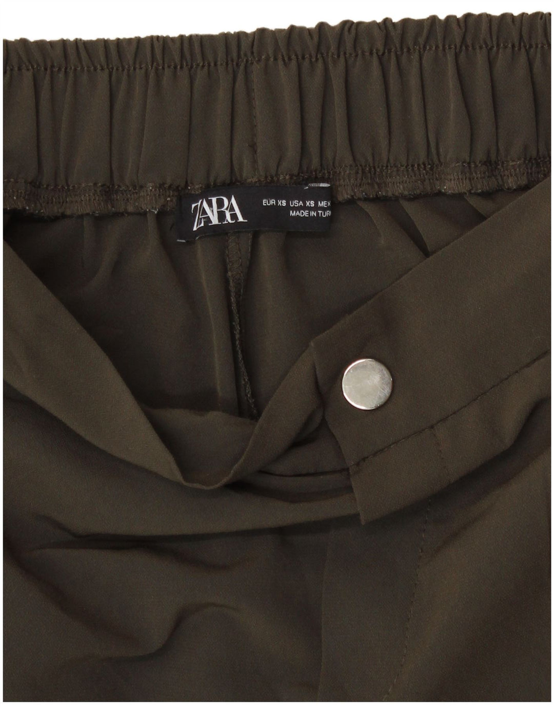 ZARA Womens Joggers Cargo Trousers XS W24 L25 Khaki Polyester